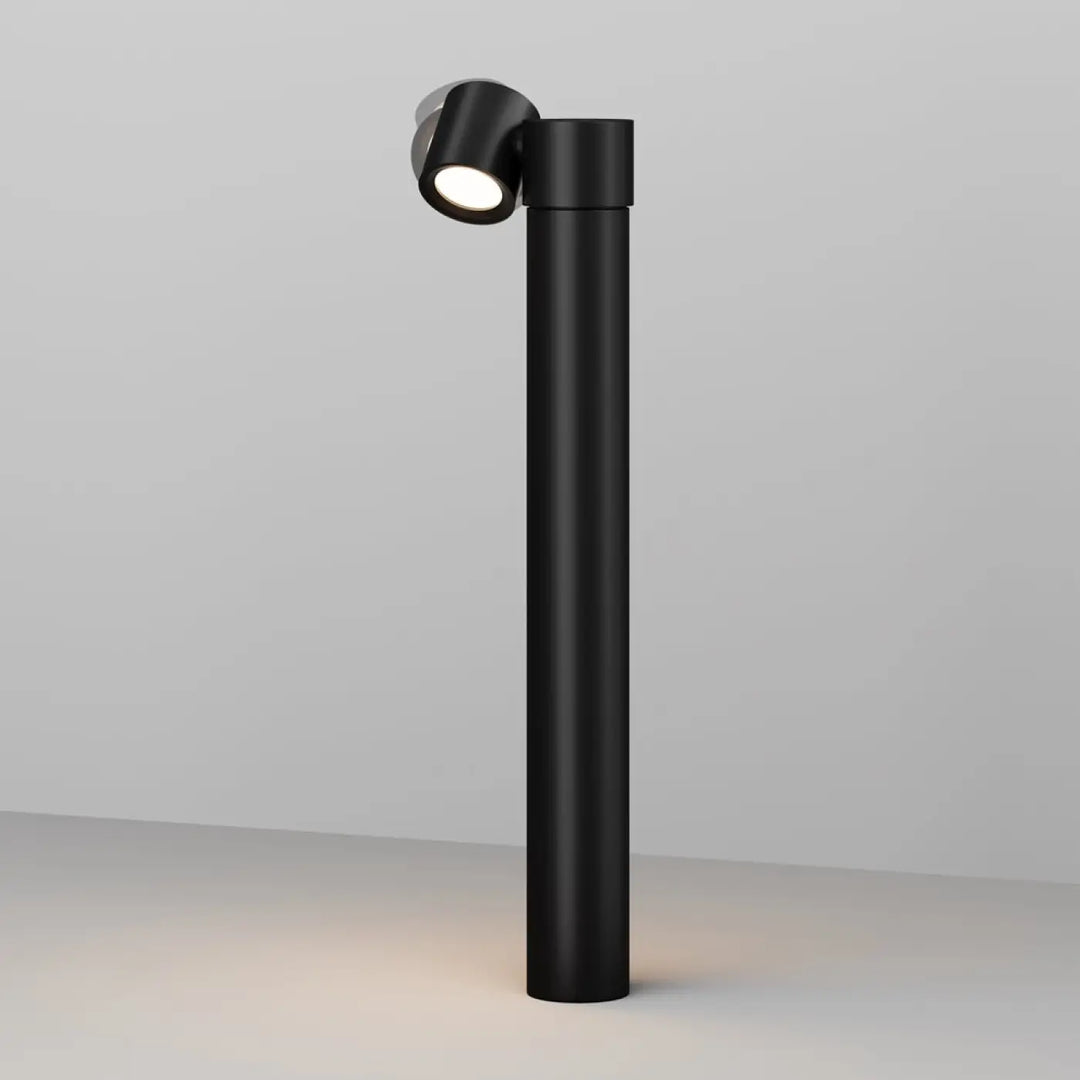 Borne extérieure wall street projecteur cylindrique noir avec tête réglable et design moderne pour éclairage extérieur