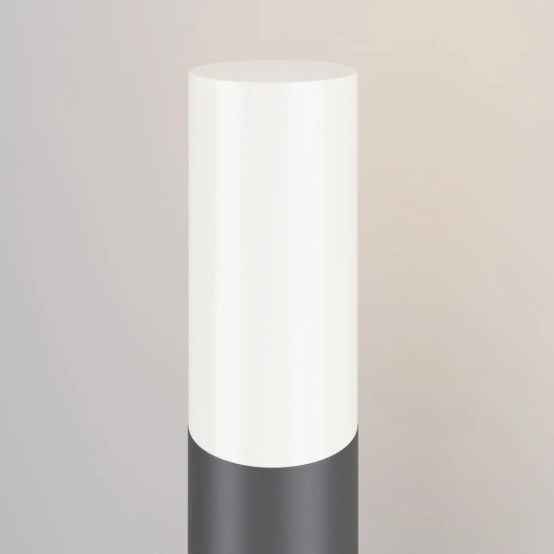 Borne extérieure willis colonne fine moderne avec partie supérieure blanche brillante et base mate gris foncé