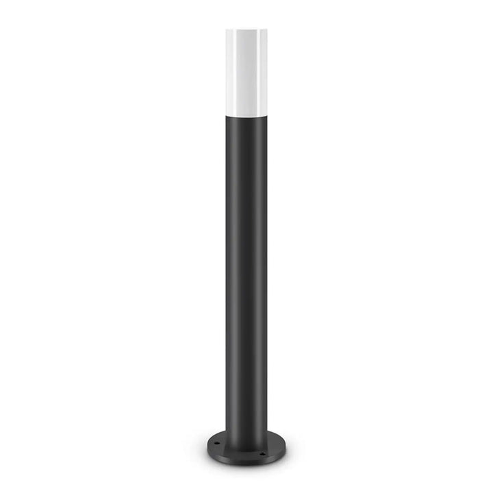 Borne extérieure willis noire et blanche avec design cylindrique et colonne fine pour éclairage extérieur moderne