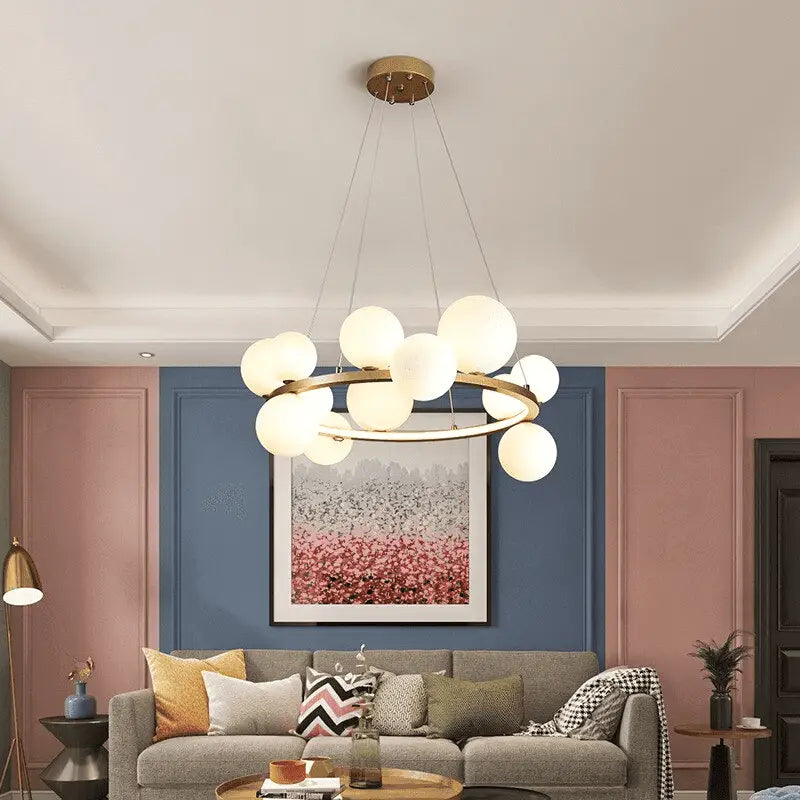 Suspension Boule Dorée Design Moderne
