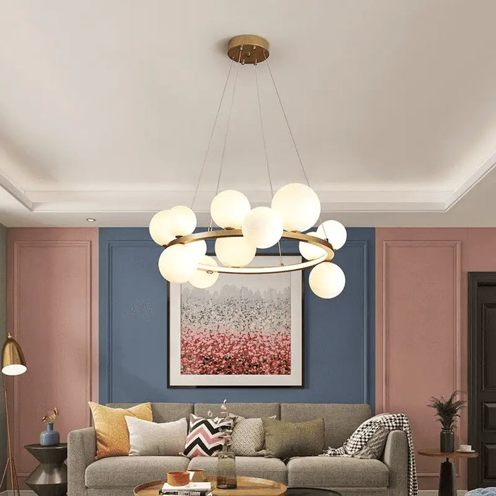 Suspension Boule Dorée Design Moderne