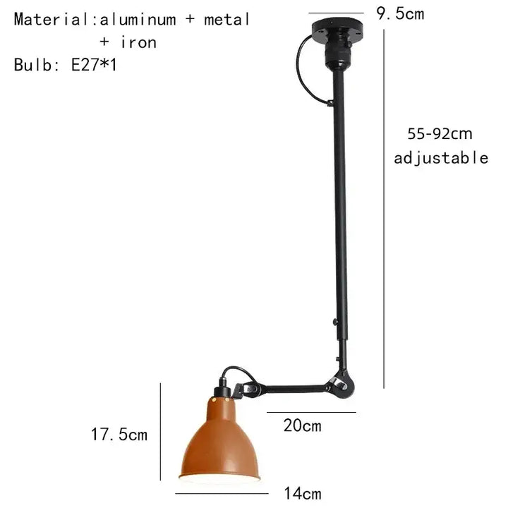 Suspension vintage en céramique et détail cuivre style rétro