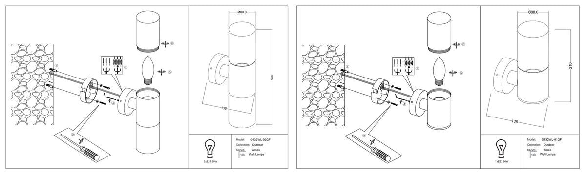 Schéma d'installation du luminaire