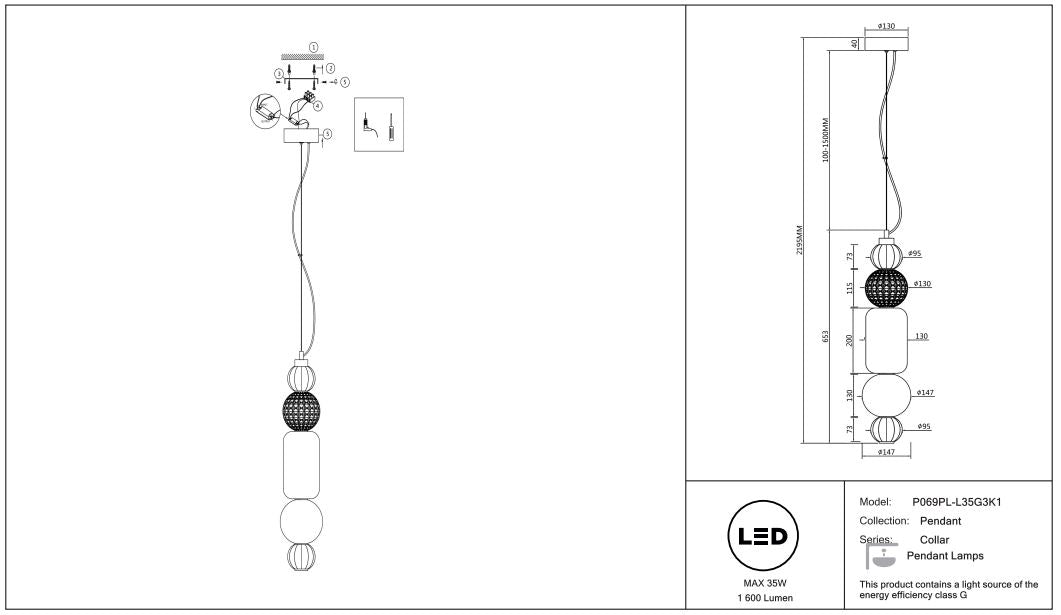 Schéma d'installation du luminaire