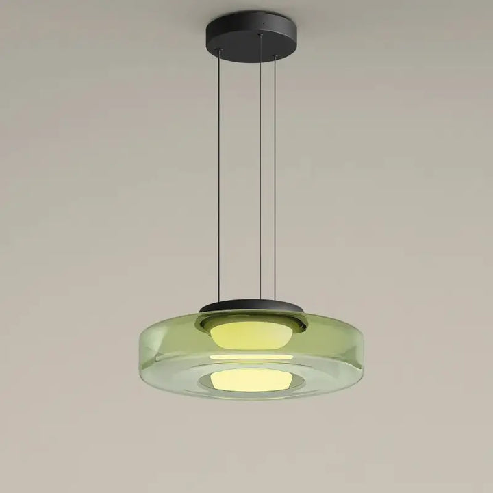 Suspension luminaire design moderne métal et verre clair