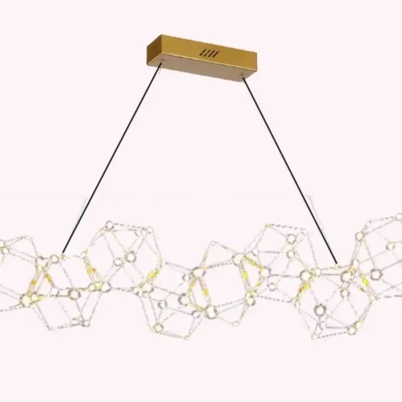 Suspension luminaire géométrique led design moderne doré