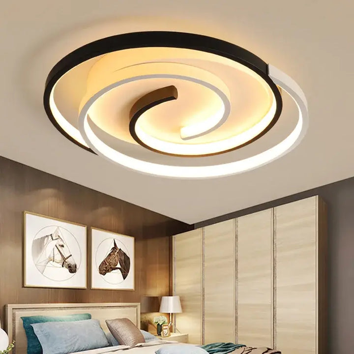 Plafonnier led moderne forme spirale design élégant chic