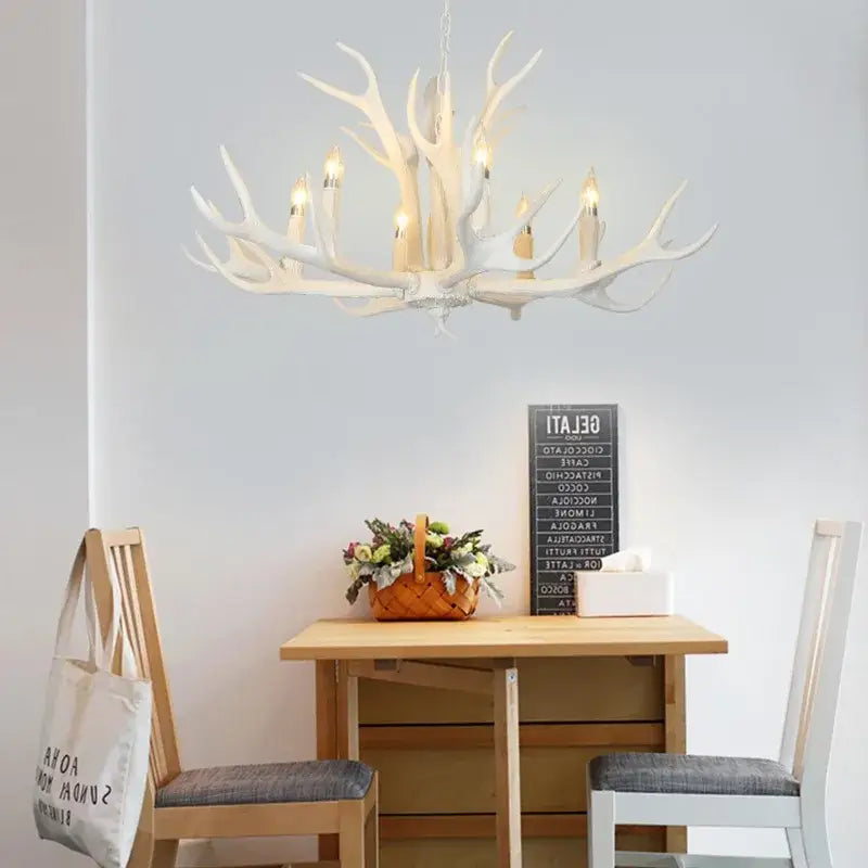 Suspension luminaire élégant en forme de cornes blanches moderne