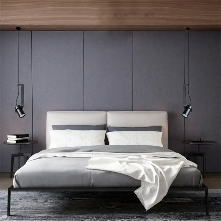 Suspension cylindrique noire minimaliste moderne chic