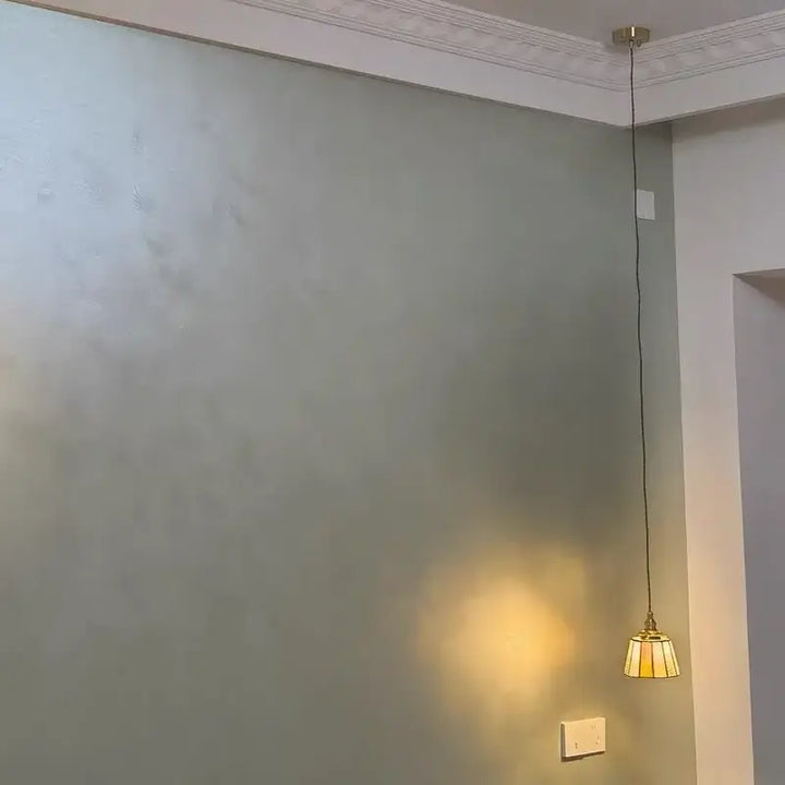 Suspension vintage en verre et cuivre design éclatant chic