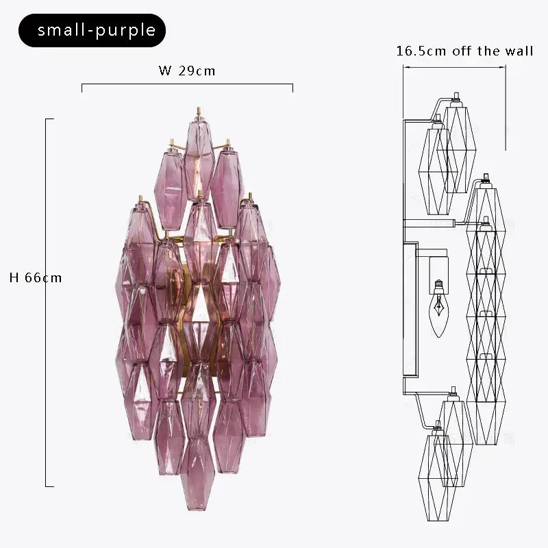 Applique design en verre fumé gris style art déco élégance