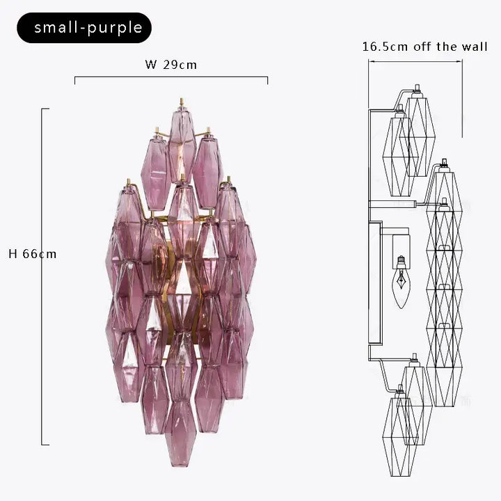 Applique design en verre fumé gris style art déco élégance