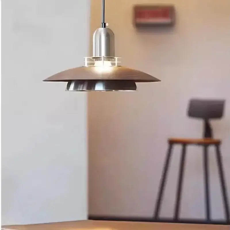 Suspension luminaire moderne en bois et métal design épuré