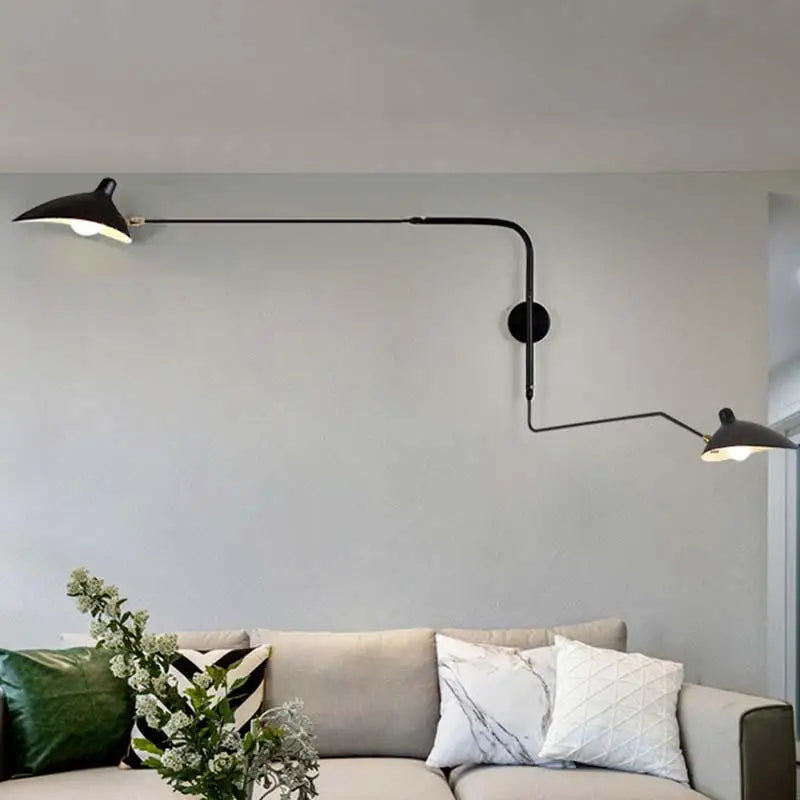 Grande Applique Murale Industrielle Aluminium Noir