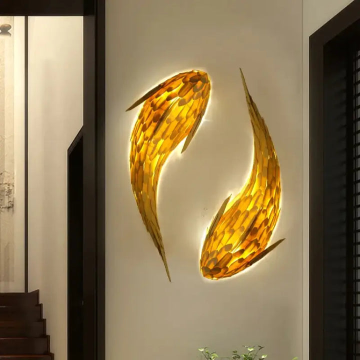 Grande Applique Murale LED En Forme De Poisson Carpe Koi Élégante
