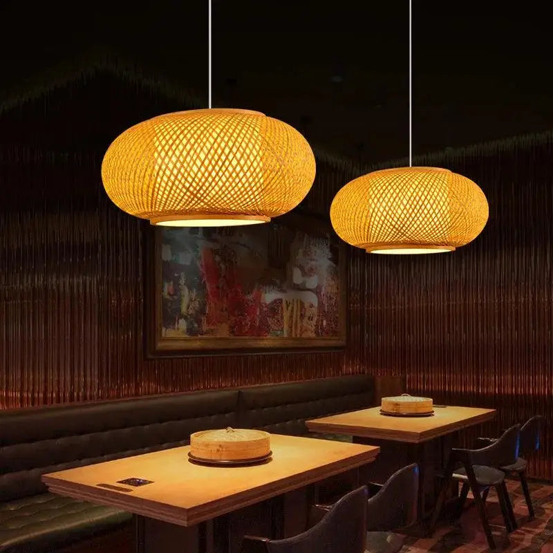 Grande Suspension Rotin Luminaire XXL Style Bohème