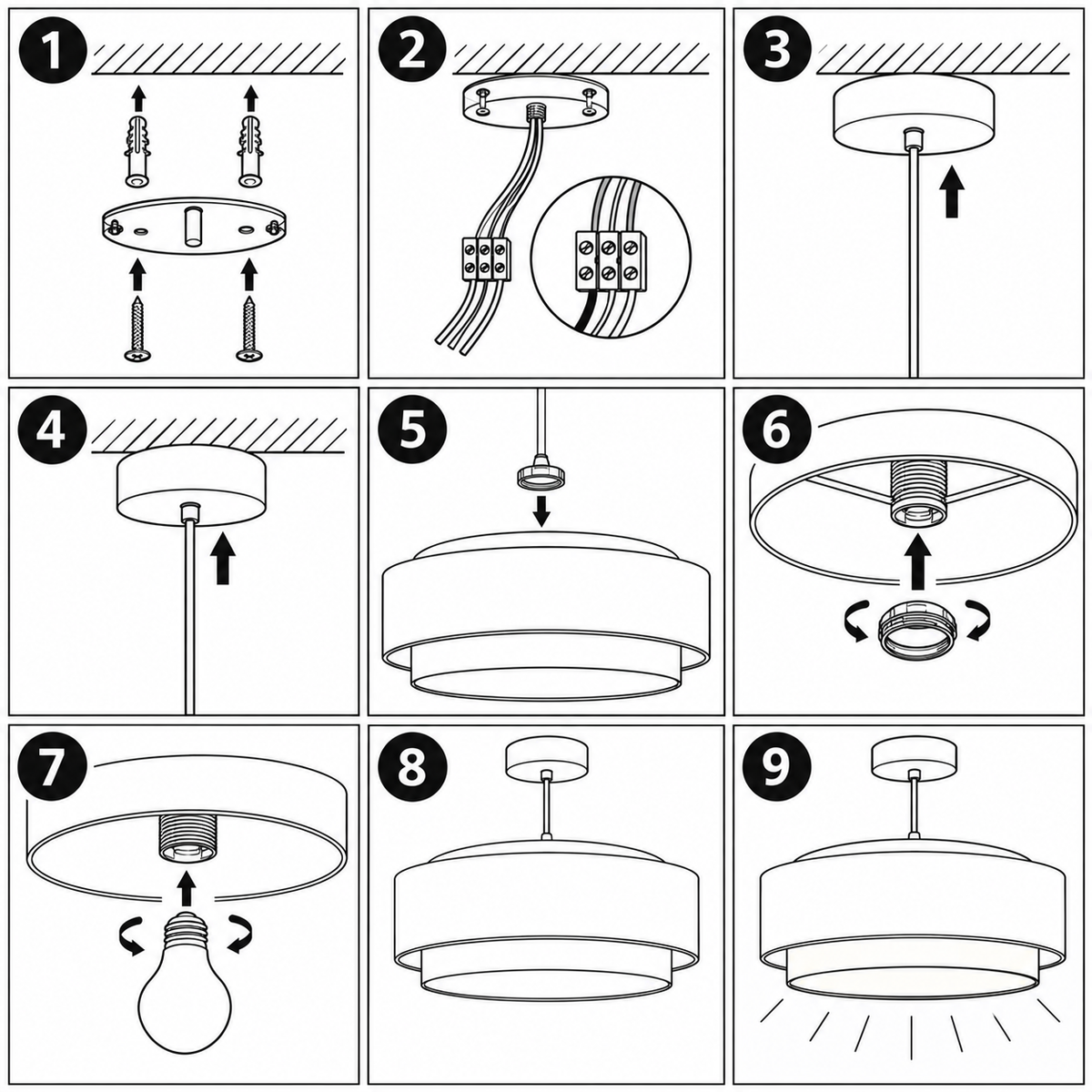 Schéma d'installation du luminaire