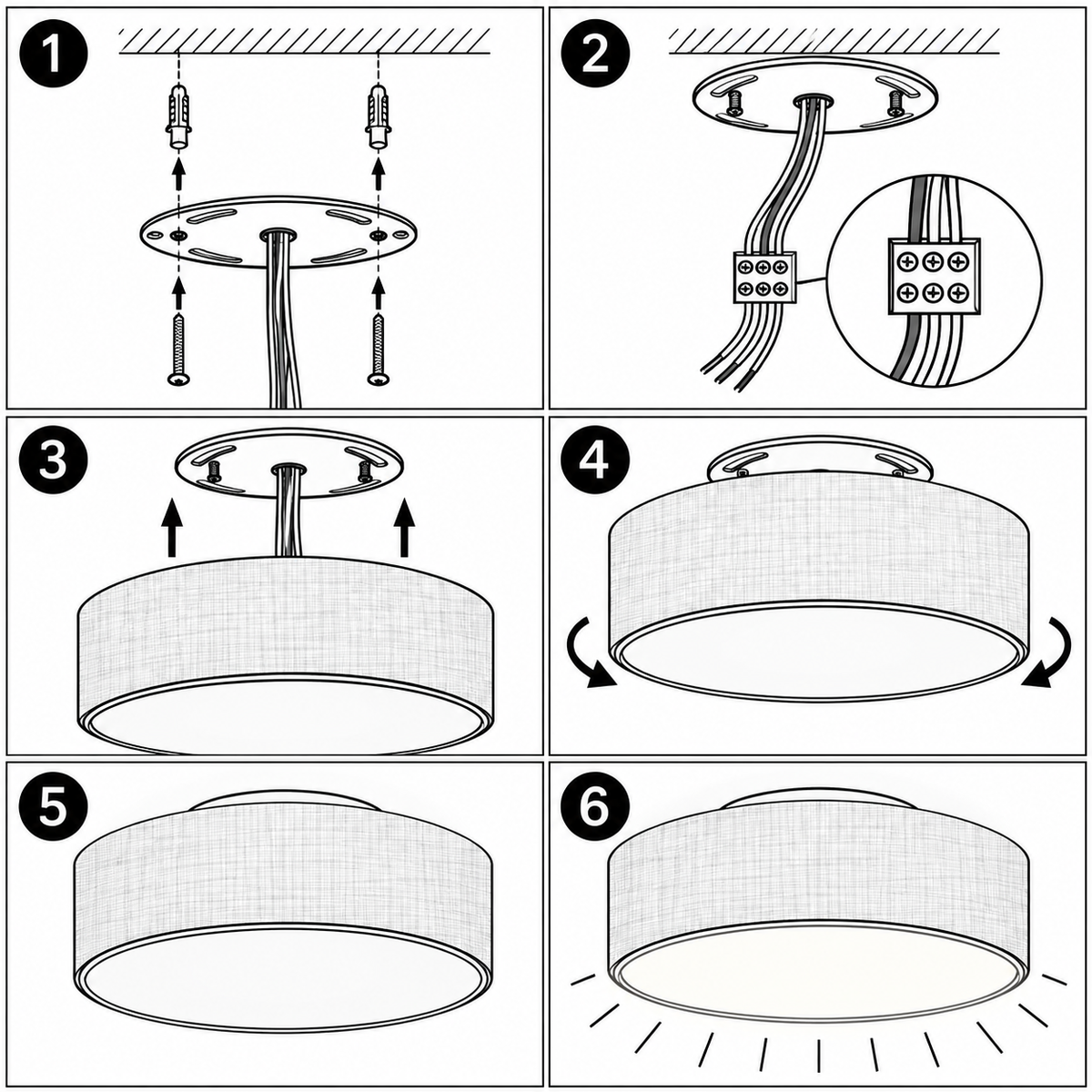 Schéma d'installation du luminaire