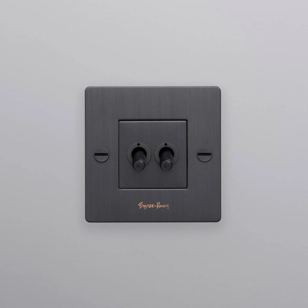 Interrupteur à levier Double Toggle bronze fumé #couleur_gris