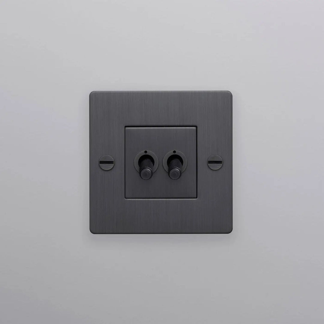 Interrupteur à levier Double Toggle sans logo bronze fumé #couleur_gris