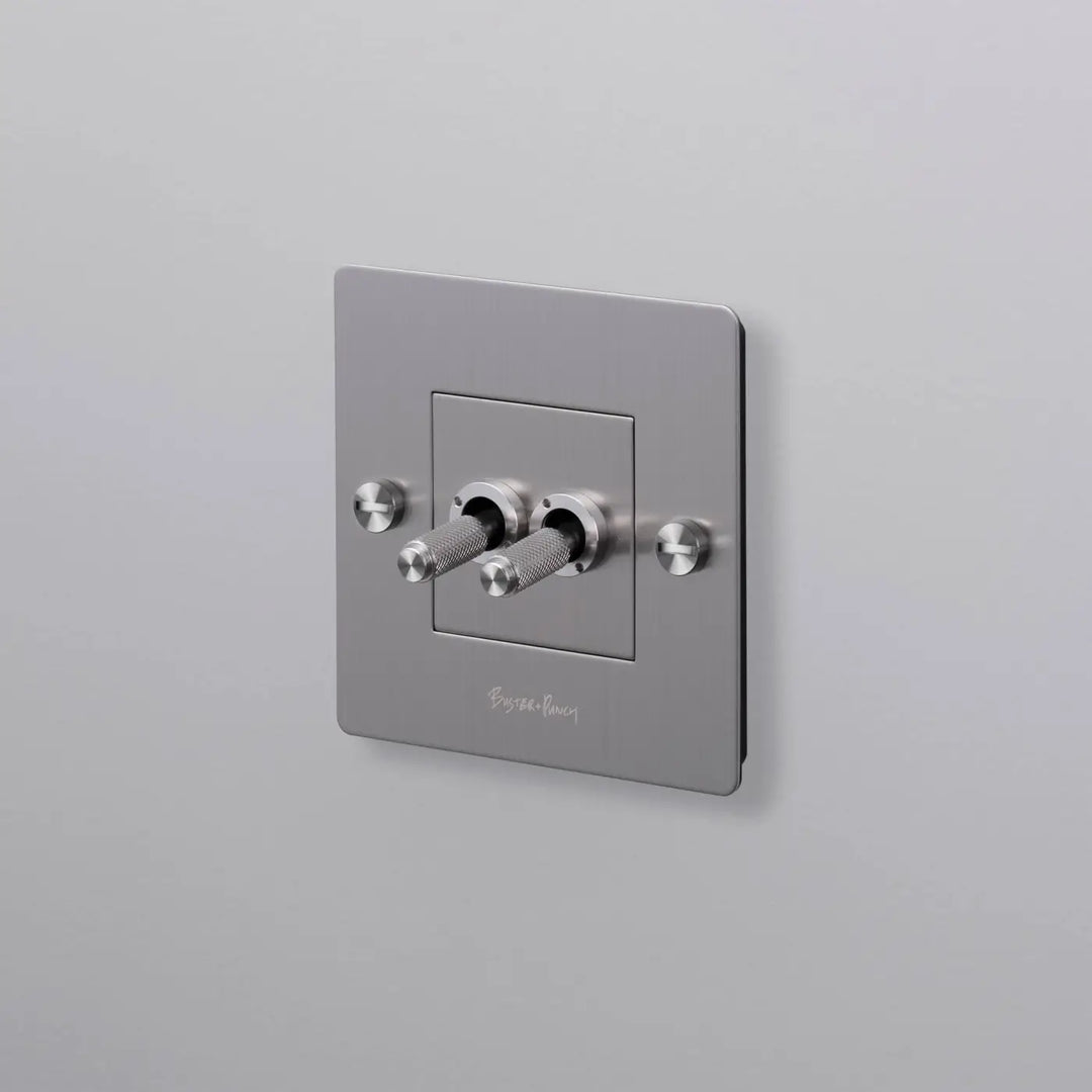 Interrupteur à levier Double Toggle en acier #couleur_argent