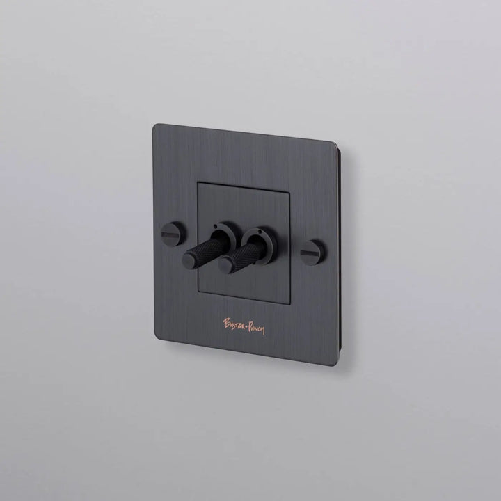 Interrupteur à levier Double Toggle bronze fumé #couleur_gris