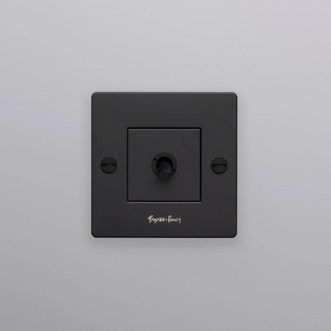 Interrupteur à levier Toggle à gravure quadrillée noir #couleur_noir