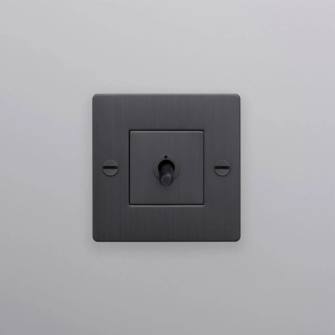 Interrupteur à levier Toggle à gravure quadrillée sans logo bronze fumé #couleur_gris