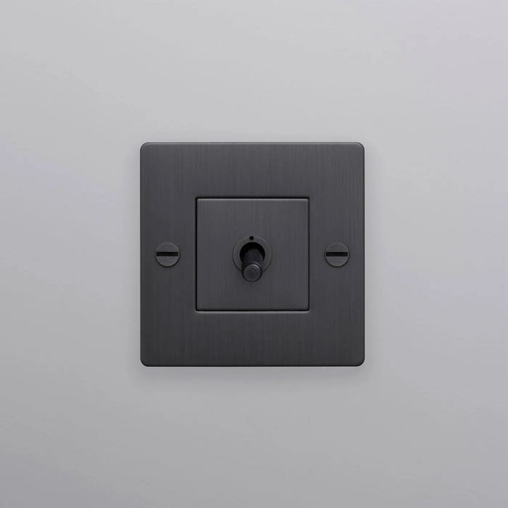 Interrupteur à levier Toggle à gravure quadrillée sans logo bronze fumé #couleur_gris