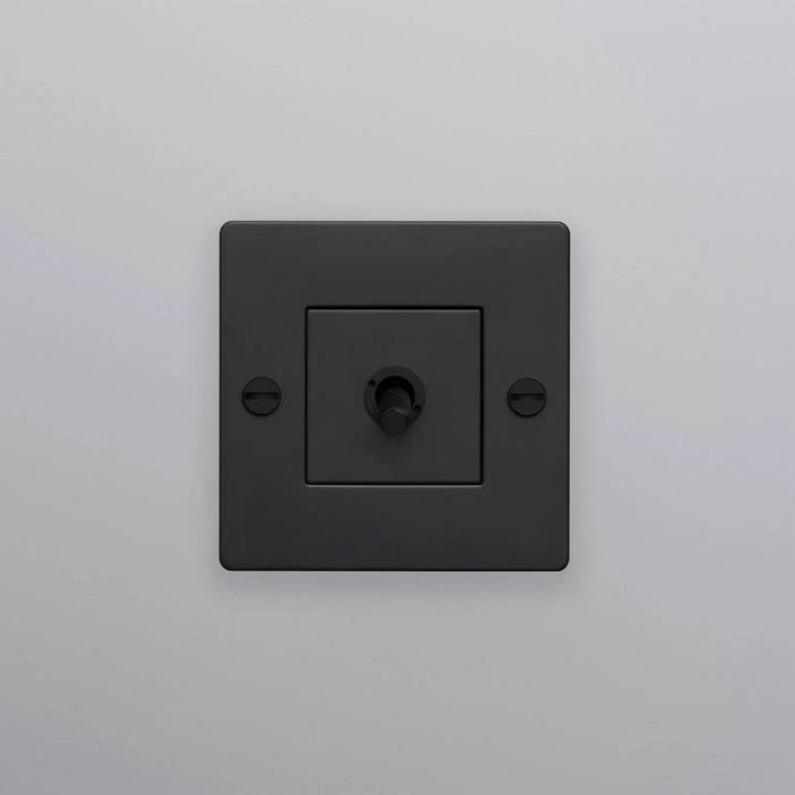 Interrupteur à levier Toggle à gravure quadrillée sans logo noir #couleur_noir