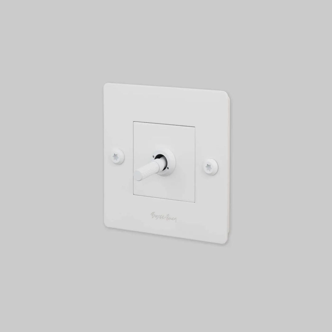 Interrupteur à levier Toggle à gravure alignée avec logo blanc #couleur_blanc