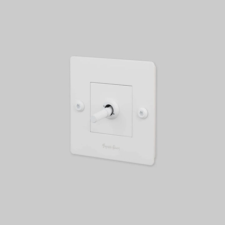 Interrupteur à levier Toggle à gravure alignée avec logo blanc #couleur_blanc