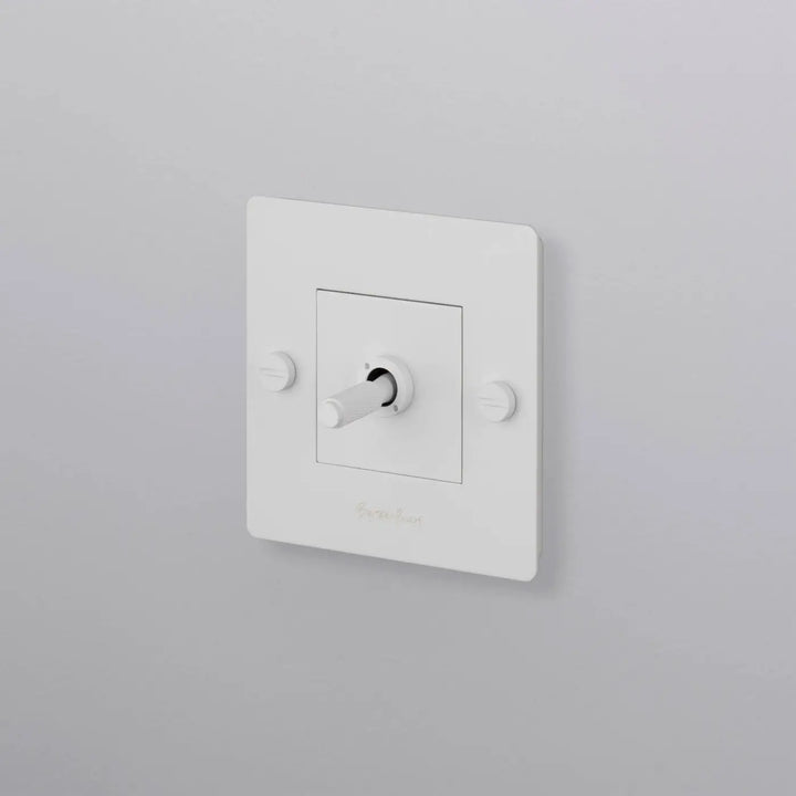 Interrupteur à levier Toggle à gravure quadrillée blanc #couleur_blanc