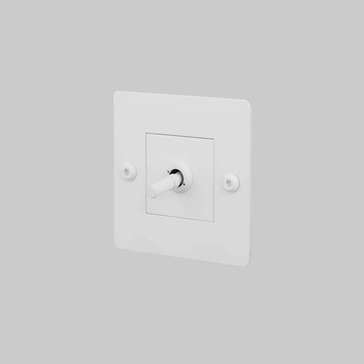 Interrupteur à levier Toggle à gravure alignée sans logo blanc #couleur_blanc