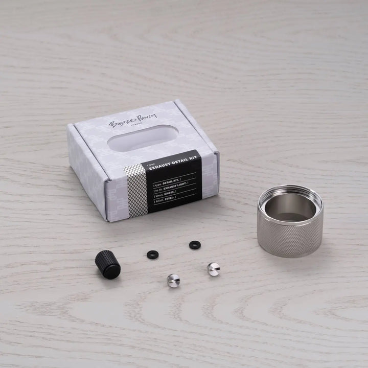 Kit de détails Exhaust à gravure quadrillée finition acier #couleur_argent
