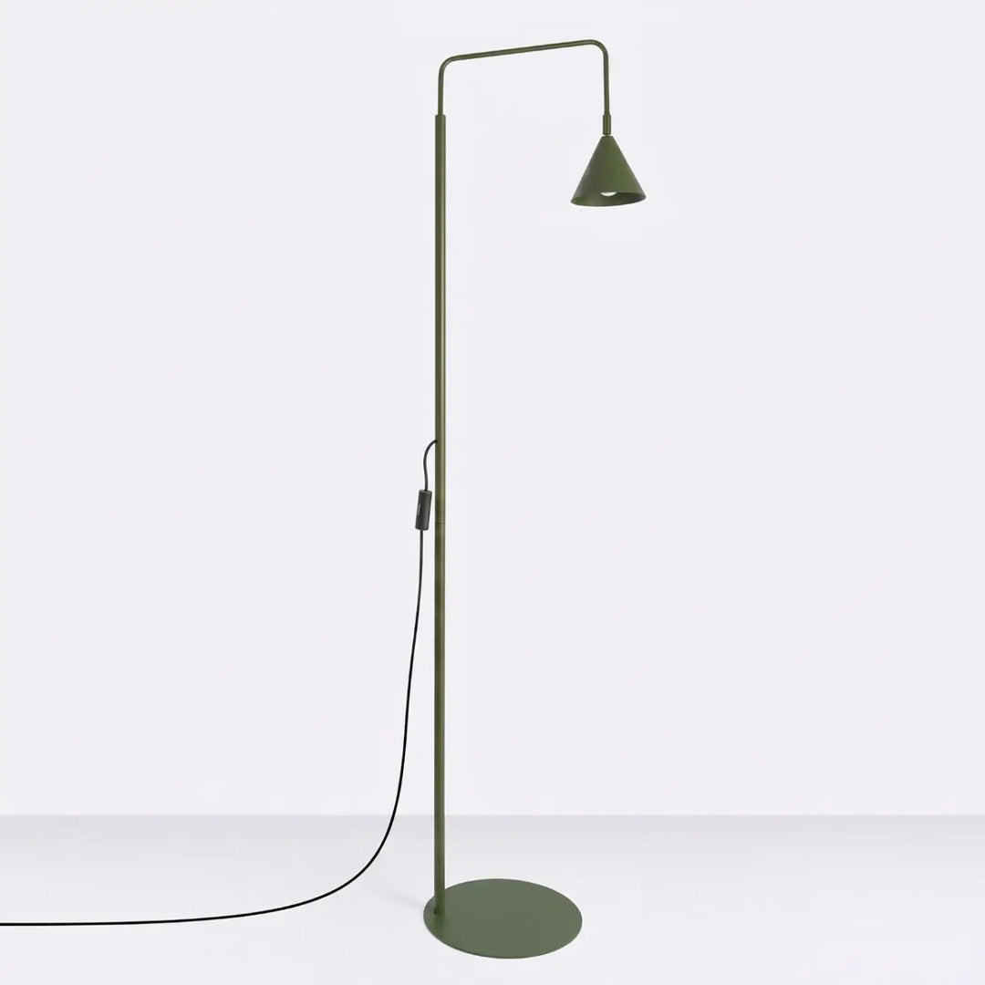 Lampadaire vert olive éteint