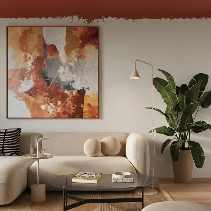 Lampadaire beige dans un salon