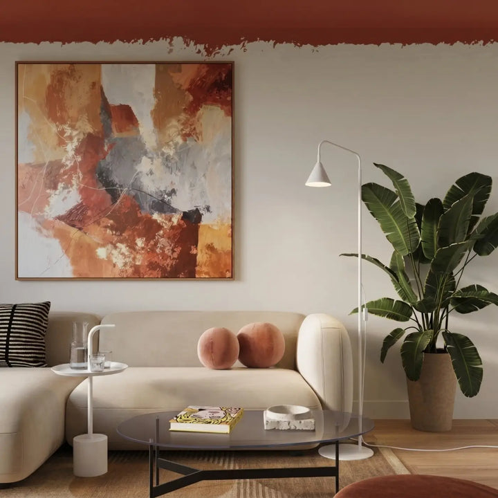 Lampadaire blanc dans un salon
