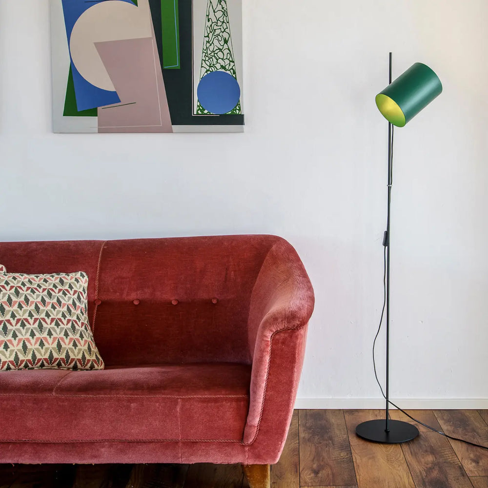 Lampadaire Guadalupe vert de Faro Barcelona en situation