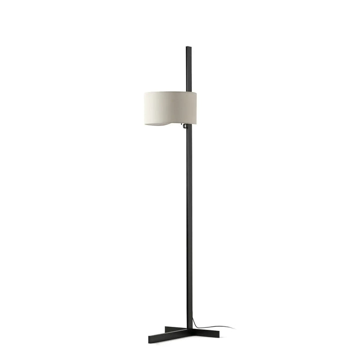 Lampadaire Stand Up noir et lin naturel de Faro Barcelona