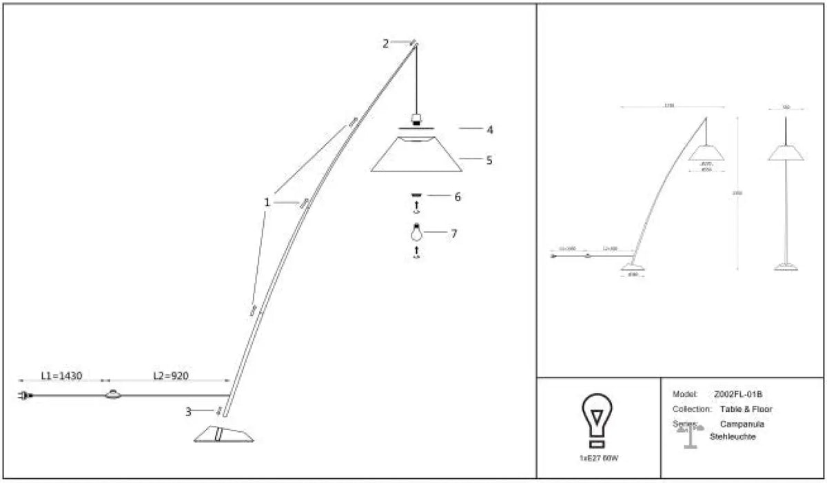 Schéma d'installation du luminaire