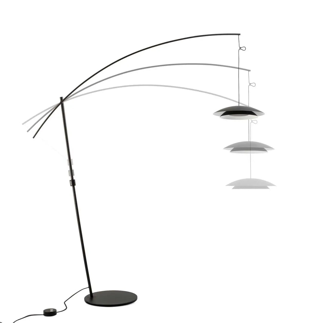 Détail du lampadaire Noway en acier noir