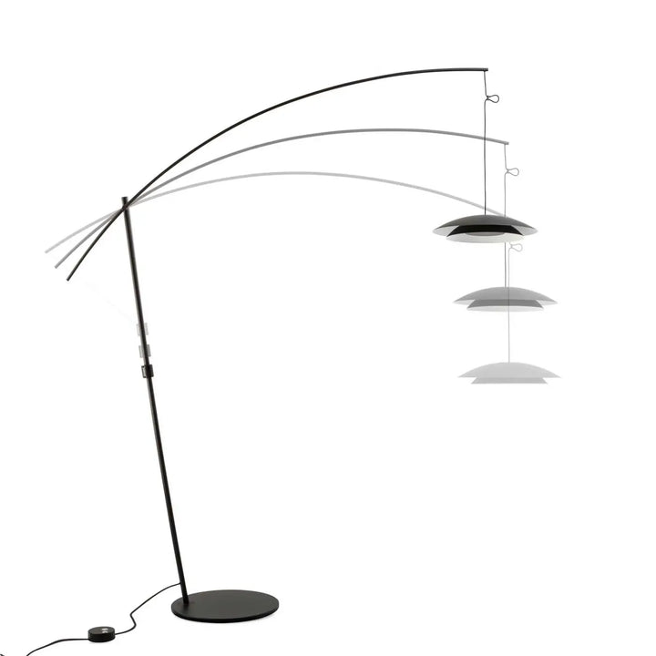 Détail du lampadaire Noway en acier noir
