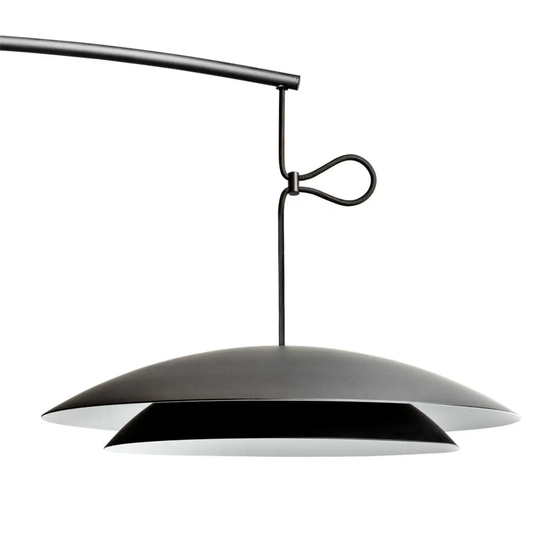 Vue de détail du lampadaire Noway noir