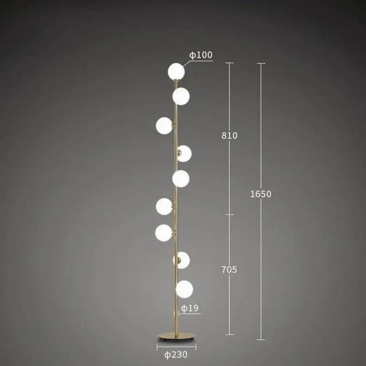 Lampadaire Boule Blanche Style Moderne Couleur Or