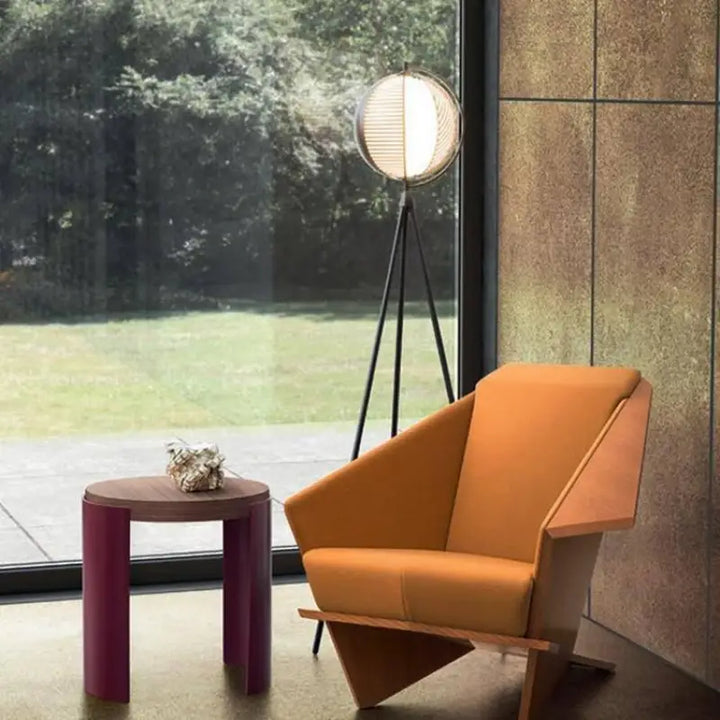 Lampadaire Avec Boule Noir À Motif Spirale Design