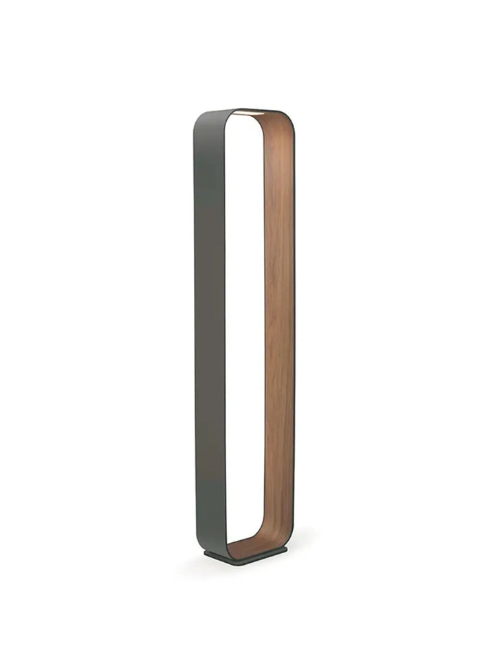 Lampadaire Contour gris à intérieur en noyer