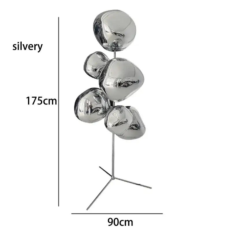 Lampadaire design en verre fumé ambré et chrome moderne