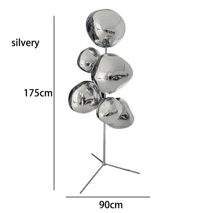 Lampadaire design en verre fumé ambré et chrome moderne