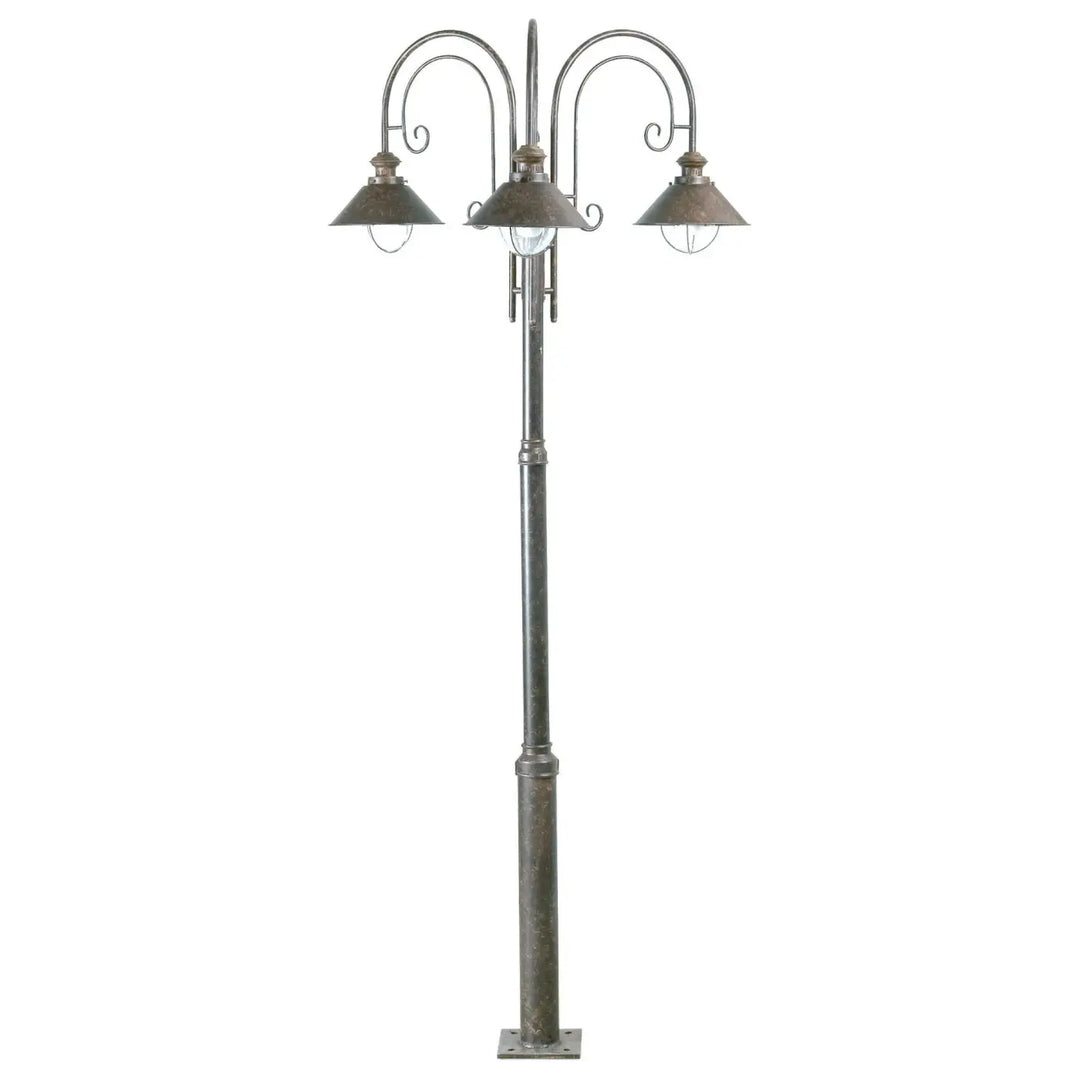 Lampadaire extérieur Náutica 3 lumières rouille de Faro Barcelona